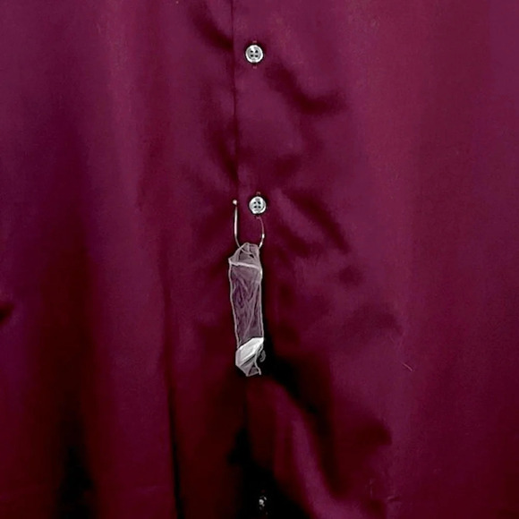 Calvin Klein Men’s Burgundy Dress Shirt. 18.5, 34-35, 2XL. New without tags - Picture 7 of 7